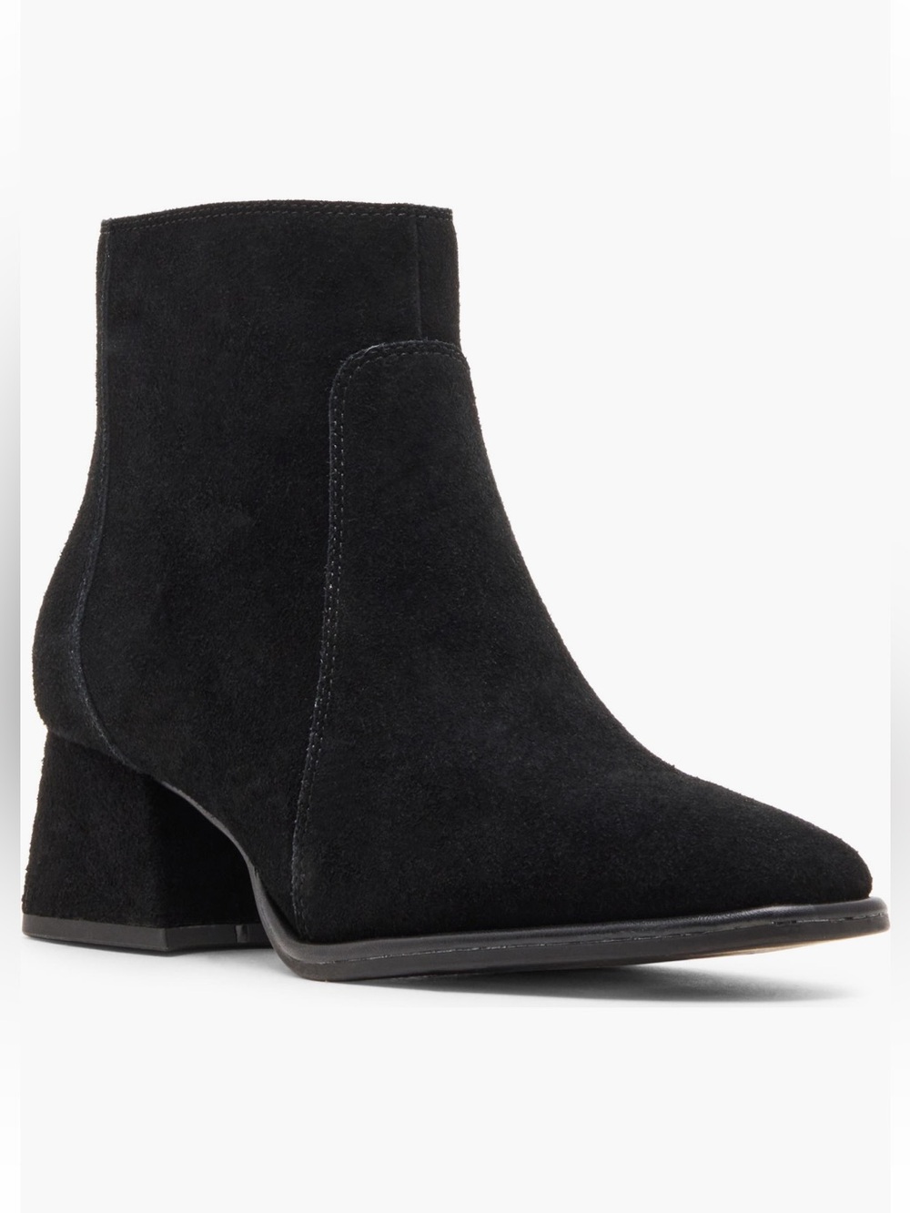 Blondo Marcie Black Suede Ankle Boot with Block Heel — Size: 6.5 Women's